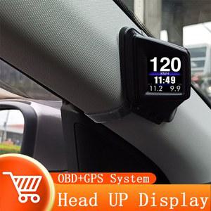 HUD OBD2 GPS 온보드 컴퓨터 헤드 디스플레이 자동차 타코미터 오일 압력 수온 가솔린 속도계
