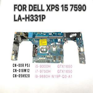 DELL XPS 15 7590 EDB51 LA-H331P 노트북 마더보드 i5 i7 i9 9thCPU 4GB CN-05H920 0XRP5J 018W12