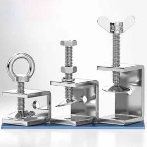 SUS304 클램프 C형 U형 클램프 스테인레스 조임기 개구부 20mm (외부 육각형)