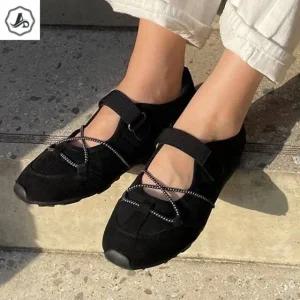 [애슬릿] 메리제인 스니커즈 여성 단화 콤비 찍찍이 발 편한