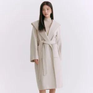 로엠 후드 롱 코트 RMJHE4VR16