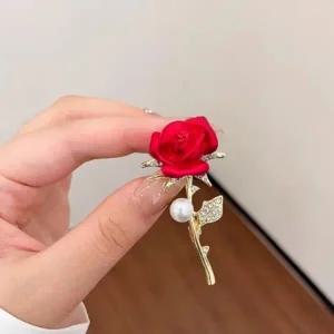 정장 다이아몬드 장미 옷핀 예쁜 브로치 핀 액세서리