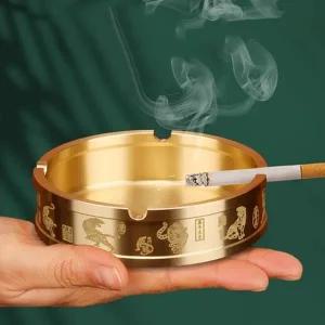 간편한 휴대용 술집용 고급 황동 담배 재떨이 재털이