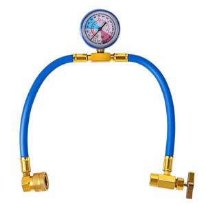AC 충전 호스, 0-350PSI 측정 게이지, R134A 냉매 도구, 1/2 인치 탭 및 퀵 커플러 핏