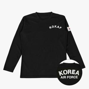 쿨드라이 ROKAF 공군 로카긴팔티 검정 로카티 군인 군용 티셔츠