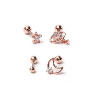 eps6709-R 로즈골드 0.8mm바 피어싱 귀걸이 (4종set)