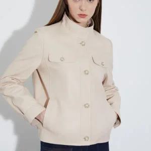 [올리비아로렌]올리비아로렌 MG01 하이넥 크롭 천연 양가죽자켓 VOBJN4S2131 (31306177)