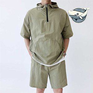 여름 남성 운동 아노락 반팔 반바지 세트 (WFH6FIR)