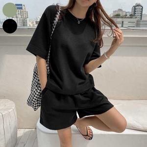 [오노마] ONM 여자 깔끔한 반팔 짧은 반바지 트레이닝복 세트