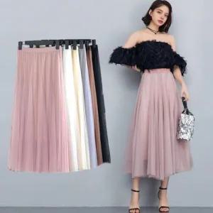 [오노마] ONM A라인 샤 롱 망사 사랑스러운 스커트 발레리나 레이스  31460789)