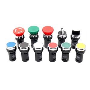 10pcs 22mm 경제적 인 LA38-11/206A 버튼 스위치 손잡이 비상 정지 일반 개방 + 폐쇄