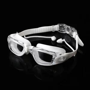 3중코팅 귀마개일체 물안경 바다 수영장 수경 화이트 잠수 스노쿨링