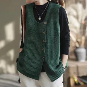 데일리버튼 포켓 니트 베스트 C25CVE731