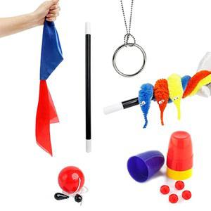 [미국배송] XFUNJOIN 매직 키트 - 튜토리얼 비디오 완드 웜 체인지 실크가 포함된 6가지 쉬운 스테이지 트릭 세트 6세 이상을 위한 완벽한 초보 마술사 소품 크리스마스 생일 선물로 이상적인 선물