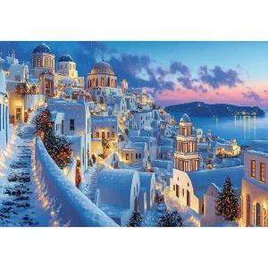 눈 덮힌 산토리니의 일몰 미니 직소퍼즐 2000피스