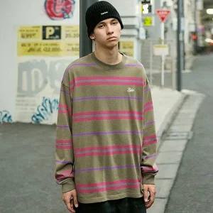 [백화점정품] 플루크 티셔츠 어반 어치브먼트 로고 스트라이프 긴팔 AZ5 캐주얼 편한