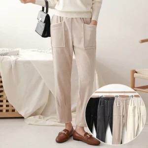 엔트 융털 코듀로이 주름 팬츠 3color / F XL 빅사이즈 제작 겨울 밴딩바지 슬랙스 아웃포켓