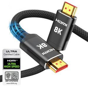 스노우 8K HDMI 2.1 케이블 10피트, 48Gbps 초고속 코드, 10K 8K@60Hz, 4K@120Hz TV/노트북/모니터/PS-5/X박스/ /엔터테인먼트/사운드 시스템 등 다양한 기능 지원