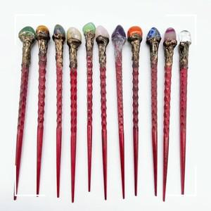 힐링소품,천연 원석19CM 천연석 크리스탈 마술 지팡이 마녀 정 로즈 핑크 쿼츠 래브라도 라이트 레드 마노