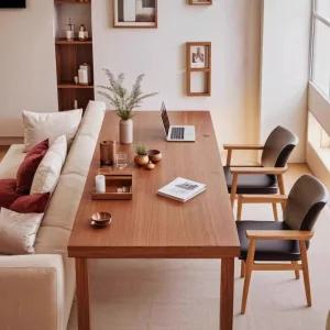 거실공부테이블 와이드 공부방 테이블 원목데스크 원목 큰책상