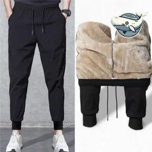따뜻한 슈퍼 양털 트레이닝 팬츠 남성 겨울 허리밴딩방한팬츠