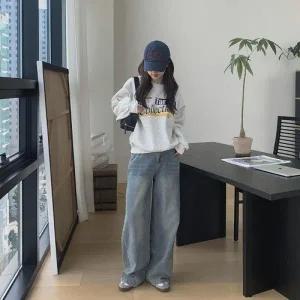 [다잇템] 여성 면혼방 롱슬리브 빅사이즈 필기체 색상 맨투맨_23328459_588872