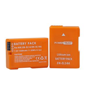 PowerTrust 1530mAh EN-EL14 EN-EL14a 오렌지 호환 니콘 D3100 D3200 D3300 D5100 D5200 D5300 P7800 P7700
