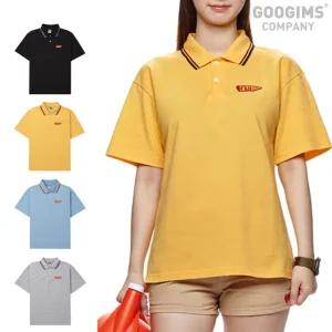 [구김스] 0149 플라이 배색 오버핏 반팔 카라티셔츠