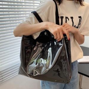 [라일리] Rly 여자 비닐 스타일 코팅 똑딱이 에코백 고품질 데일리