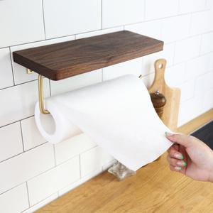 코시나 우드 선반형 키친타올걸이 월넛