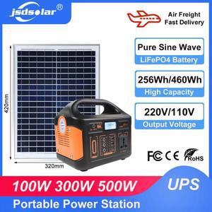 호환 Jsdsolar 100W 휴대용 발전소 순수 사인파 태양열 110V/220V UPS 캠핑 충전 스테이션 보조베터리