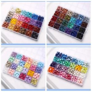 호환 씰링 왁스 비즈 24 그리드 팔각형 해바라기 펠렛 도장 스탬프용 레터 키트 600 개