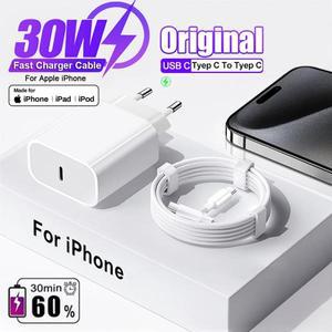 정품 30W 타입 C 급속 충전기 아이폰 16 15 14 13 12 11 프로 맥스 미니 X XS XR 플러스 Magsafe 무선 고