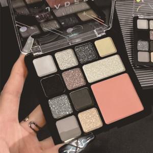 12색 아이섀도우 팔레트 블랙 오렌지 시멘트 그레이 펑크 스모키 아이 휴대용 메이크업 피그먼트 트레이