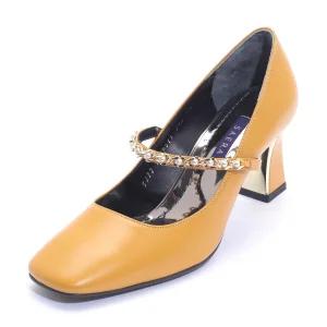 세라 에디션 펌프스 스퀘어토 소가죽 진주체인 7CM OS22P511