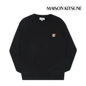 [메종키츠네] 폭스 헤드 패치 레귤러 스웨트셔츠 여성 블랙