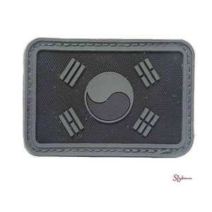 태극기 검정 패치 PVC cde106