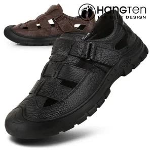 [행텐] 소가죽 글래디에이터 찍찍이 남성샌들 여름신발 운전자샌들 드라이빙슈즈