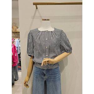 [갤러리아] [SI]퍼프소매 체크 블라우스(SHK2346EBB)