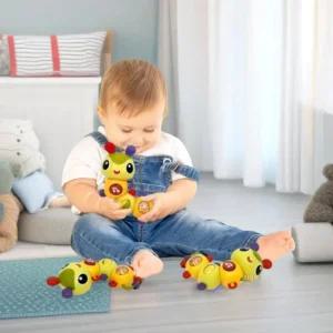 멜로디 애벌레 3p 오감발달 딸랑이 관절 블럭돌리기 소근육발달 촉감놀이 말랑 장난감 아기