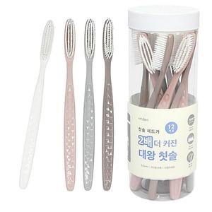 왕타칫솔 큰칫솔 이중미세모 커브형 미세모대왕칫솔 대왕 칫솔 12개입 1P 치아 브러쉬 왕칫솔 왕헤드칫솔
