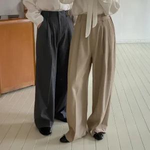 [코코블랑] 사이드 밴딩 핀턱 슬랙스(숏,미들,롱)