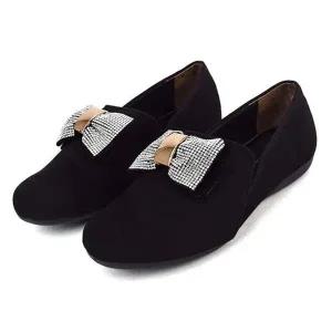 보우 플랫슈즈 이지 세무 여성단화 푹신한정장구두 펌프스 (WFJTO6Z)