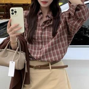 [코코블랑] 엘트 루즈핏 체크 셔츠