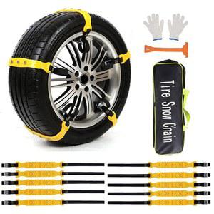 대부분의 차량에 맞는 미끄럼 방지 타이어 체인 10개, 차량용 미끄럼 방지 체인, 트럭용 스노우 체인, 장갑이 달린 겨울용 범용 타이어 블록