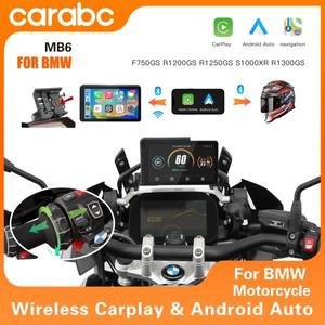 CARABC 6인치 MB6 바이크 오토바이 네비게이션 무선 카플레이 안드로이드 오토 GPS BMW 호환 F750GS XR M10