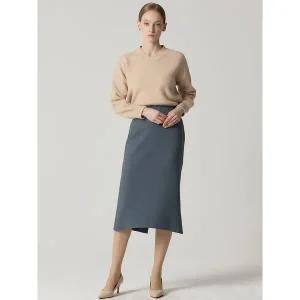 [데코]배색 디테일 슬림핏 울스커트 택가격 399000원 _P409092500