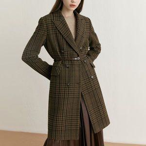 [더핸드메이드]울 블렌디드 볼륨 체크 코트_P332854452