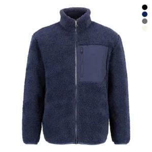 남성 여성 양털 헤비 플리스 후리스 뽀글이 집업 자켓 점퍼 네이비