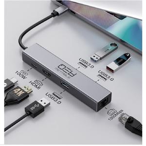 6in1 C타입 맥북 노트북 태블릿 HDMI 멀티 허브 USB 젠더 4K 60Hz 미러링 확장 기가랜 유에스비 커넥터
